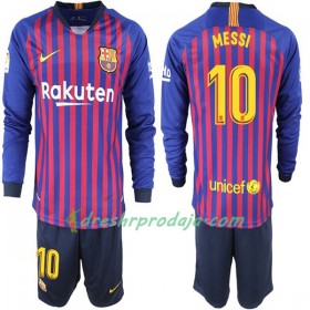 Nogometni Dresovi FC Barcelona Messi 10 Dječji Domaći 2018/19 Dugim Rukavima